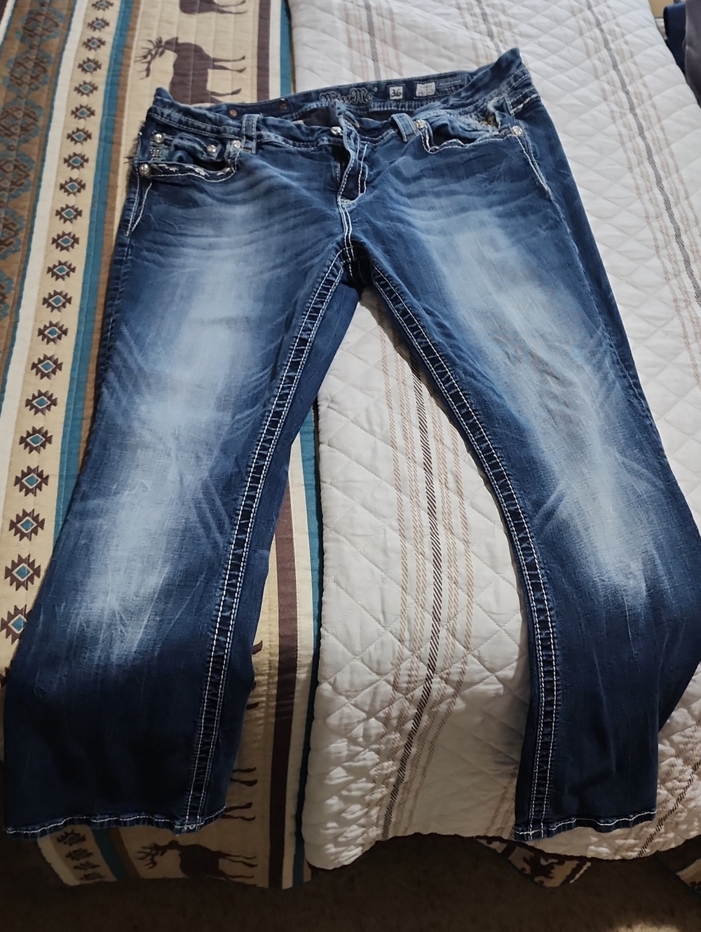 Miss Me Faded Blue Boot Cut Jeans
